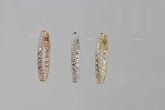 14k Rose Gold 1.45ct G SI1 Round Diamond Inside/Out Hoop Earrings